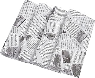 Sandwich Wrap Paper, 120 Sheets 10 x 10 inch Newsprint Deli Basket Liner Wrap, Greaseproof Food Baking Parchment for Breads French Fries Sandwiches Pizza Burgers (Newsprint-White)
