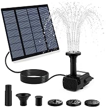 Solar Fountain Pump, DIY Solar Water Pump Kit for Bird Bath, Upgraded 1.8W Solar Powered Fountain with 9.84FT Cord & 4 Nozzles Modes for Outdoor Features, Ponds, Garden, Fish Tank