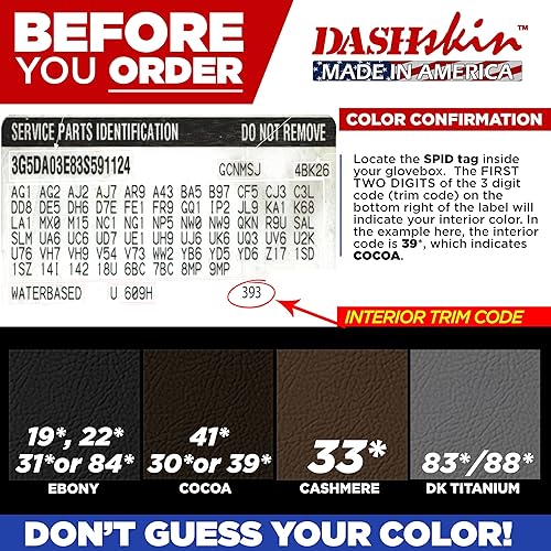 Miniatura 2 de DashSkin - Cubierta para tablero con orificio para altavoz hecha en EE.UU. para automóviles con guantera individual únicamente, sencilla reparación