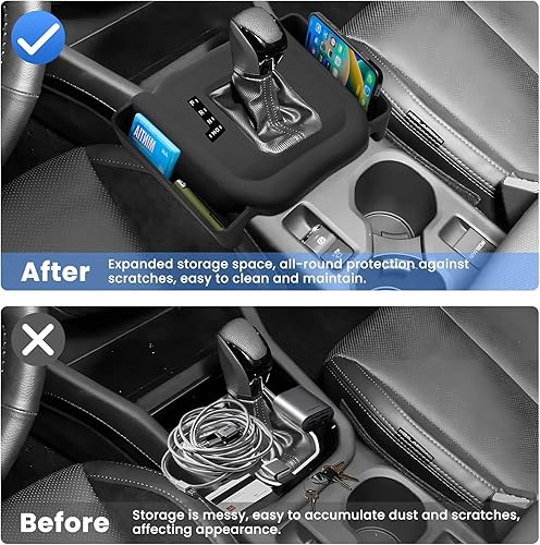 Miniatura 10 de Autorder Organizador de consola central para Subaru Crosstrek 2024, caja de almacenamiento para reposabrazos, bandeja de inserción secundaria con 2