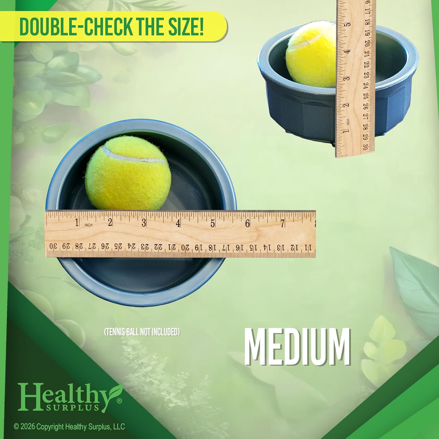 Green Pet Crock Bowl - 2 Pack – Thick Durable Plastic Non-Tip Food & Water Dish for Dogs, Cats & Small Animals - Inch Diameter – Indoor/Outdoor – Chew Resistant, Easy Clean (16oz Medium)