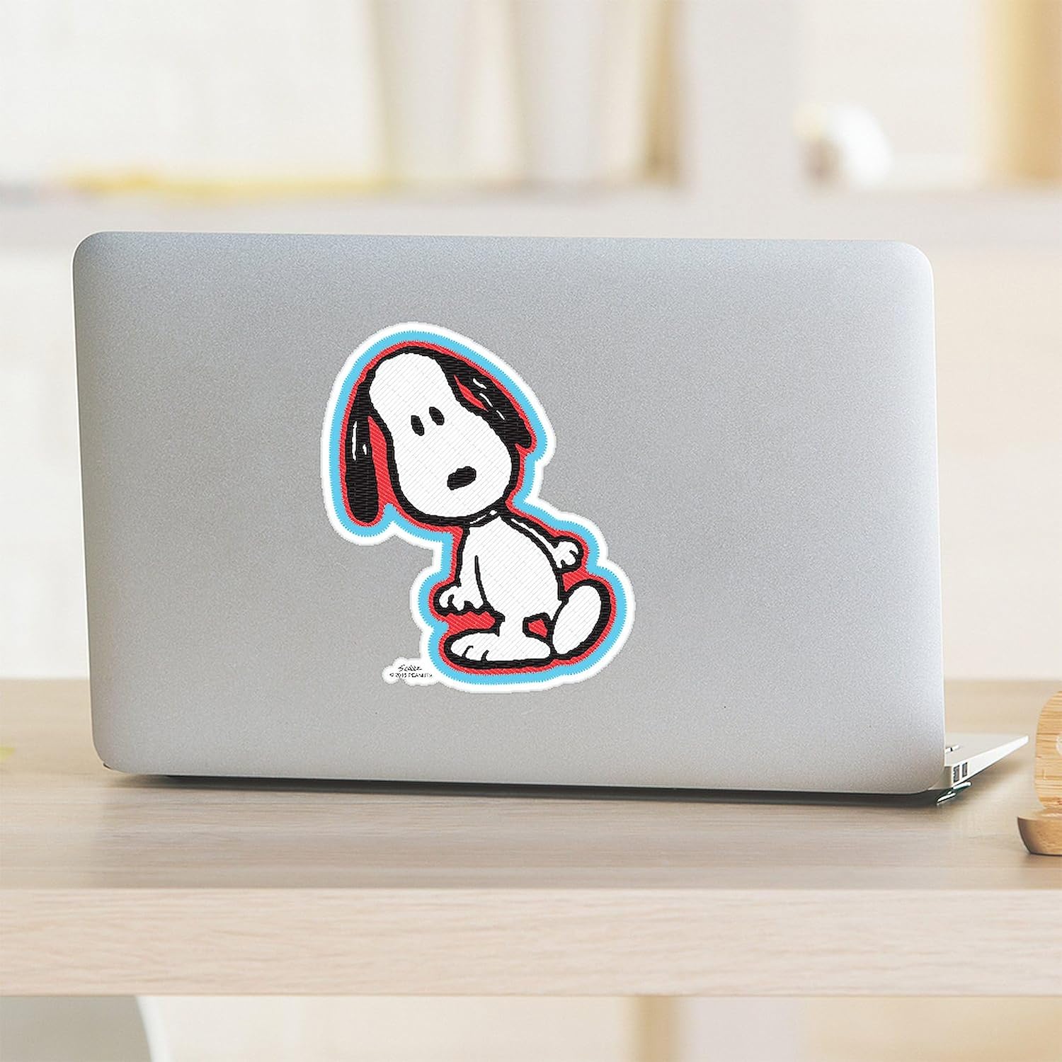 CafePress Peanuts Flair Snoopy Medium Die Cut Sticker, 5.75" x 5.75" Glossy Finish