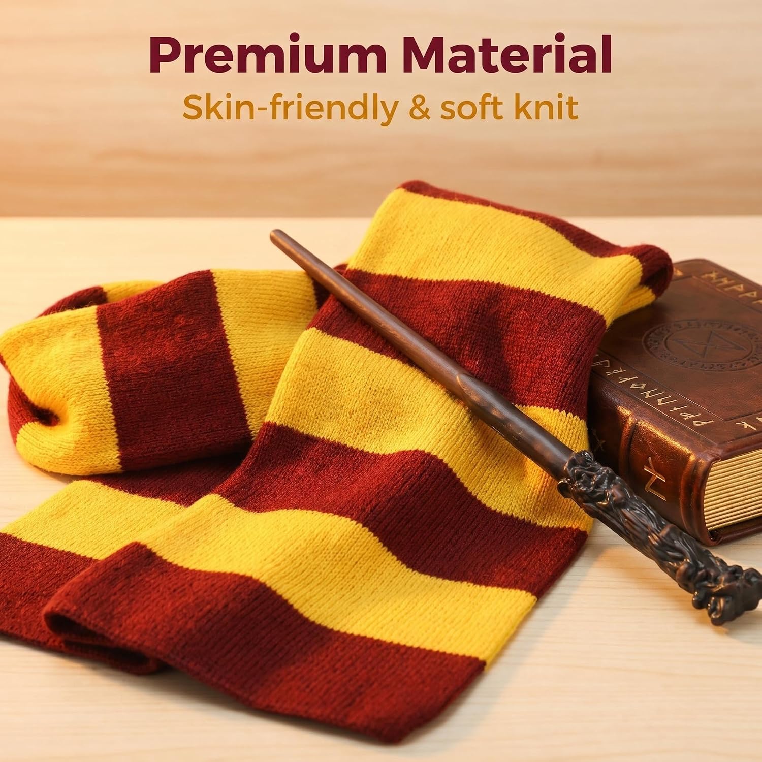 Wizard Costume Accessories for Women Girls, Wand Scarf Glasses Tie Headband for Halloween Cosplay