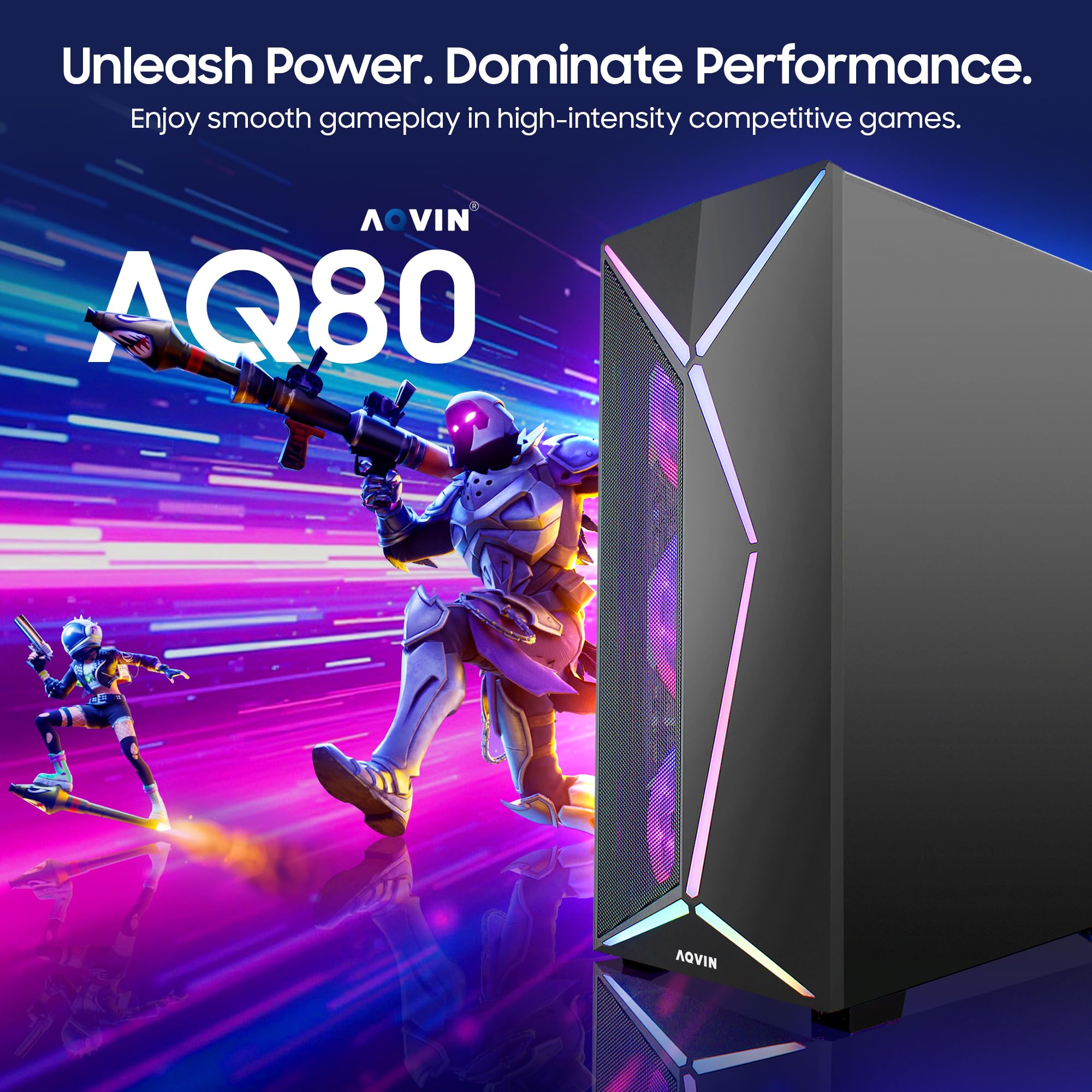 AQVIN AQ80 RGB Gaming Tower Desktop, Intel Core i7 Processor