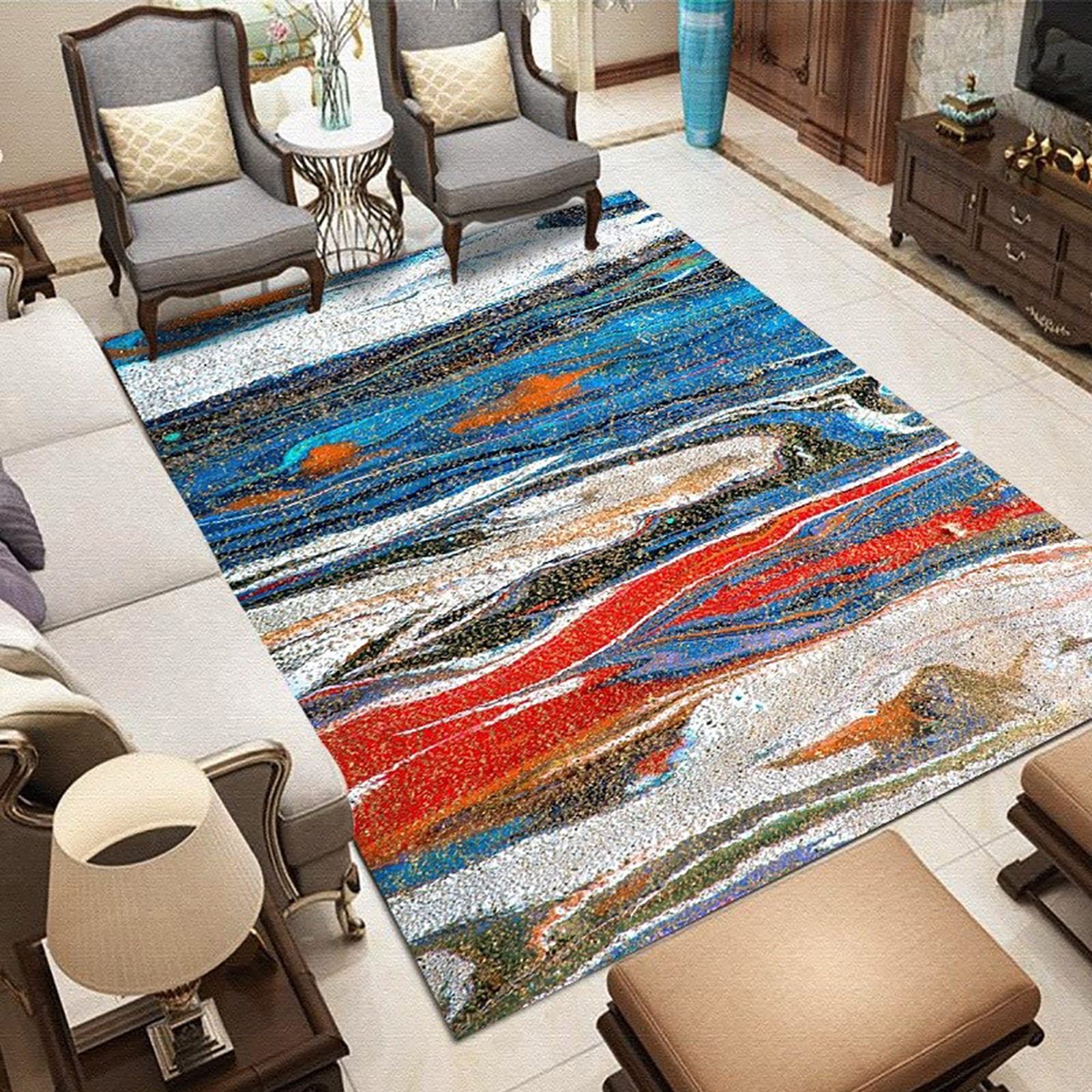 Velvet carpet 120x200cm soft and silky soft fluffy Modern rug Decor with bedroom, living room, SU-K435