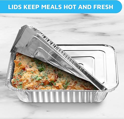 Miniatura 3 de MontoPack Sartenes de papel de aluminio de tamaño medio  Paquete de 60 latas a granel de 9 x 13 pulgadas para cocinar, hornear y catering  Bandejas