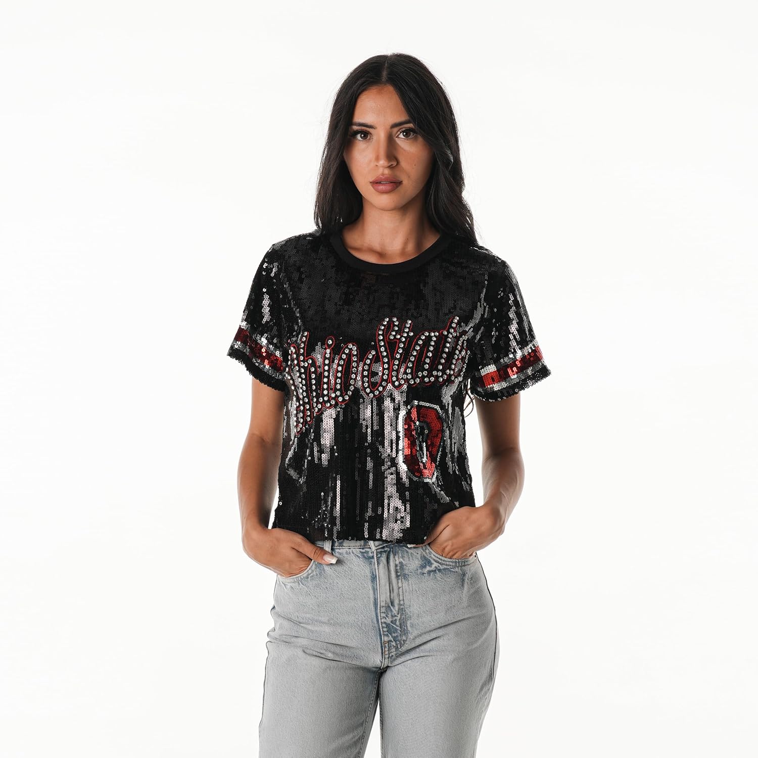 The Wild Collective Women's Ohio State Sequin Tee