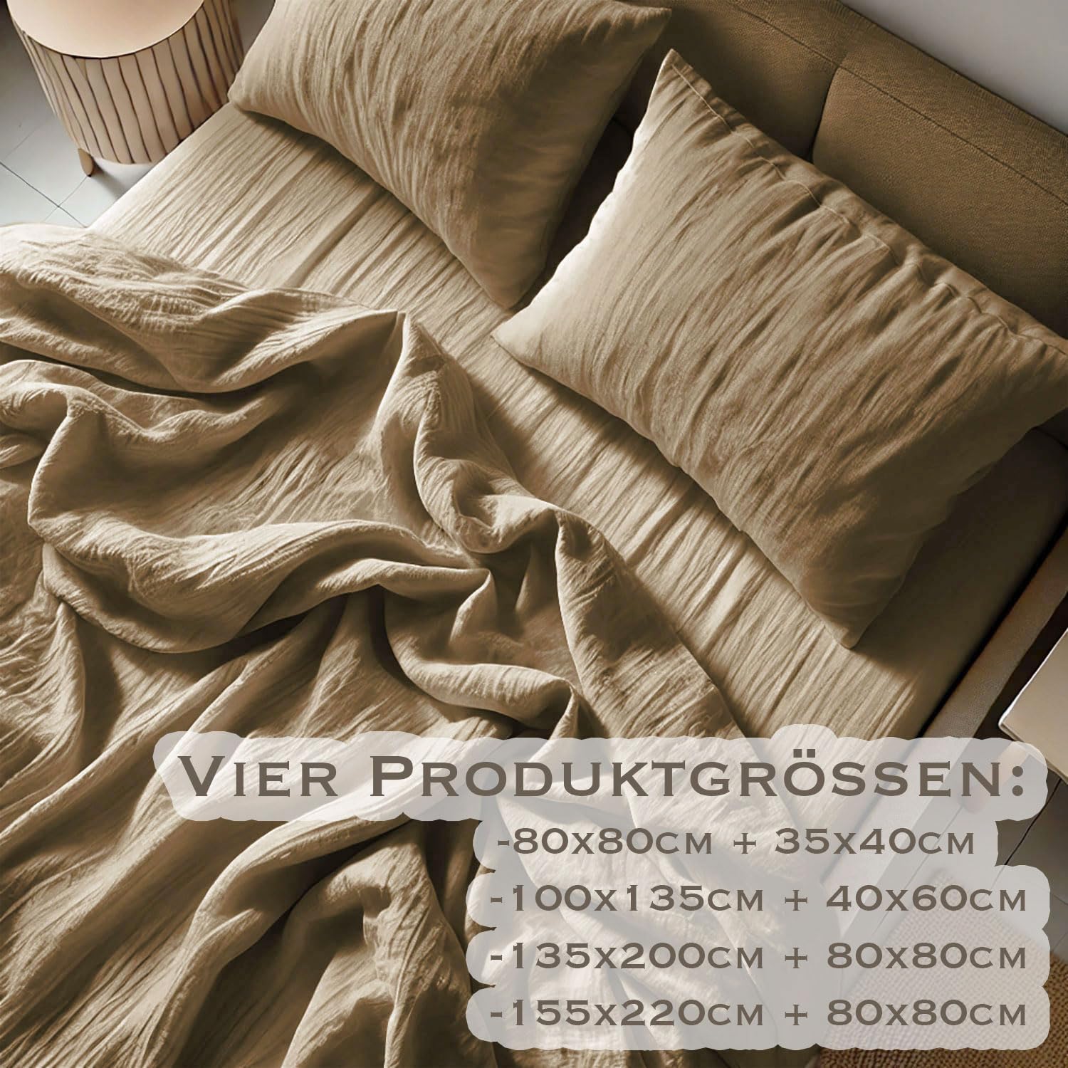 PaLulli® Pościel muślinowa, zestaw 155 x 220 cm, poszewka na poduszkę 80 x 80 cm, 100% bawełna organiczna, pościel dziecięca z certyfikatem Oeko-Tex, 155 x 220 cm + 80 x 80 cm