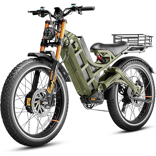 eAhora Romeo Pro 3 Peak 5600W Electric Bike for Adults 50Mph, 60V 80Ah Battery 250 Miles,Long Range Dual Motors Ebike,26"*4.0 Fat Tire Full Suspension,UL 2849