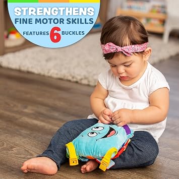 Buckle Toy, Bubbles Square, Learning Activity, Easy Travel Toy For Toddlers