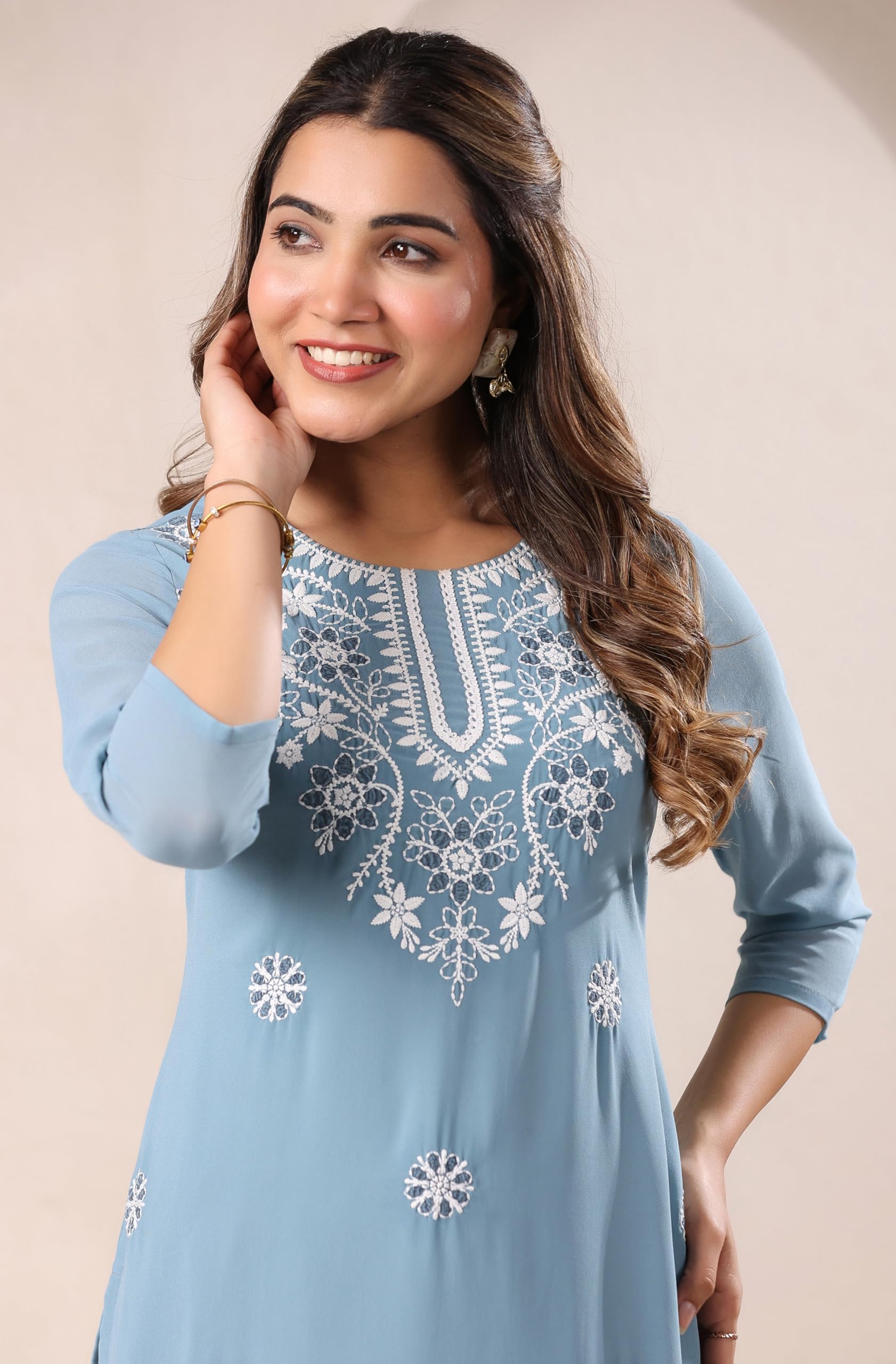 Janasya Women's Georgette Regular Fit Casual Kurta product image 6