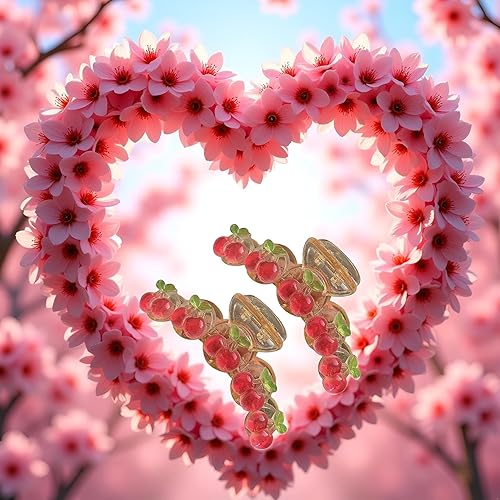 Miniatura 2 de 2 pinzas de pelo de cereza dulce para cabello fino y grueso, para mujeres y niñas, elegante clip de cangrejo de cerezo, accesorios para el cabello,