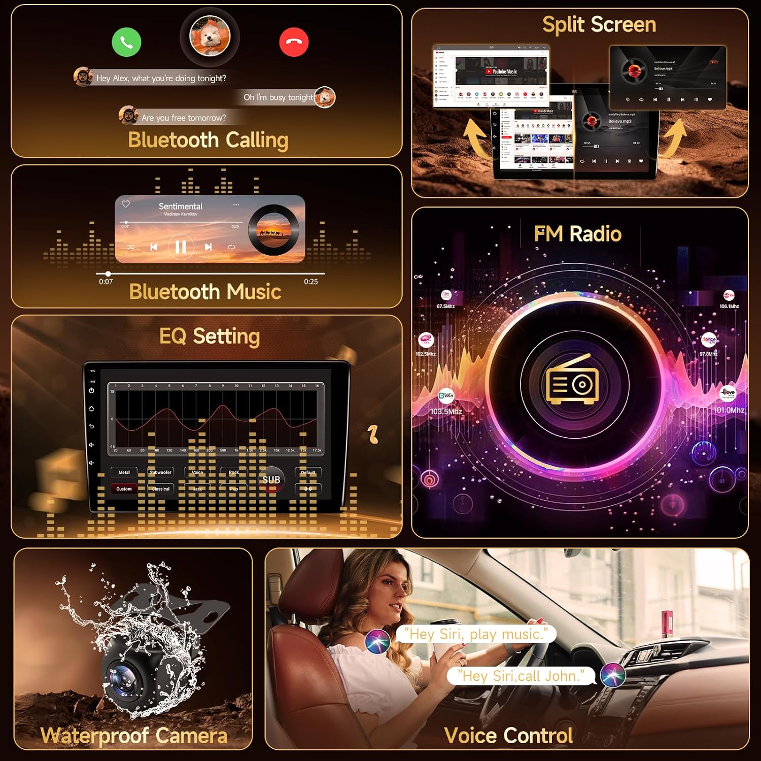 Naifay Android 12 Car Radio for Honda Civic 2013-2017 with Wireless Carpaly & Android Auto, 9 Inch IPS Touch Screen for Civic Car Stereo with GPS/Bluetooth/FM/Backup Camera/WiFi/SWC/Can Bus+MIC