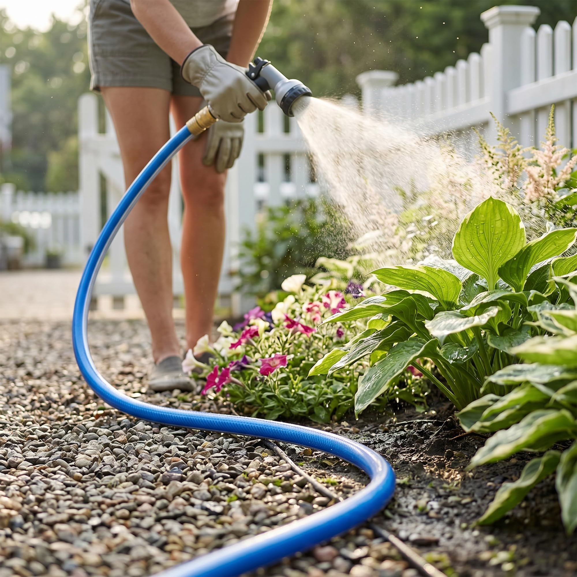 Solution4Patio niebieski krótki wąż ogrodowy 3/10.2 cm x 4.6 m męskie/żeńskie złączki z litego mosiądzu do bębna węża, zmiękczacza wody, osuszacza, kampera 8 lat, G-H164A16-US