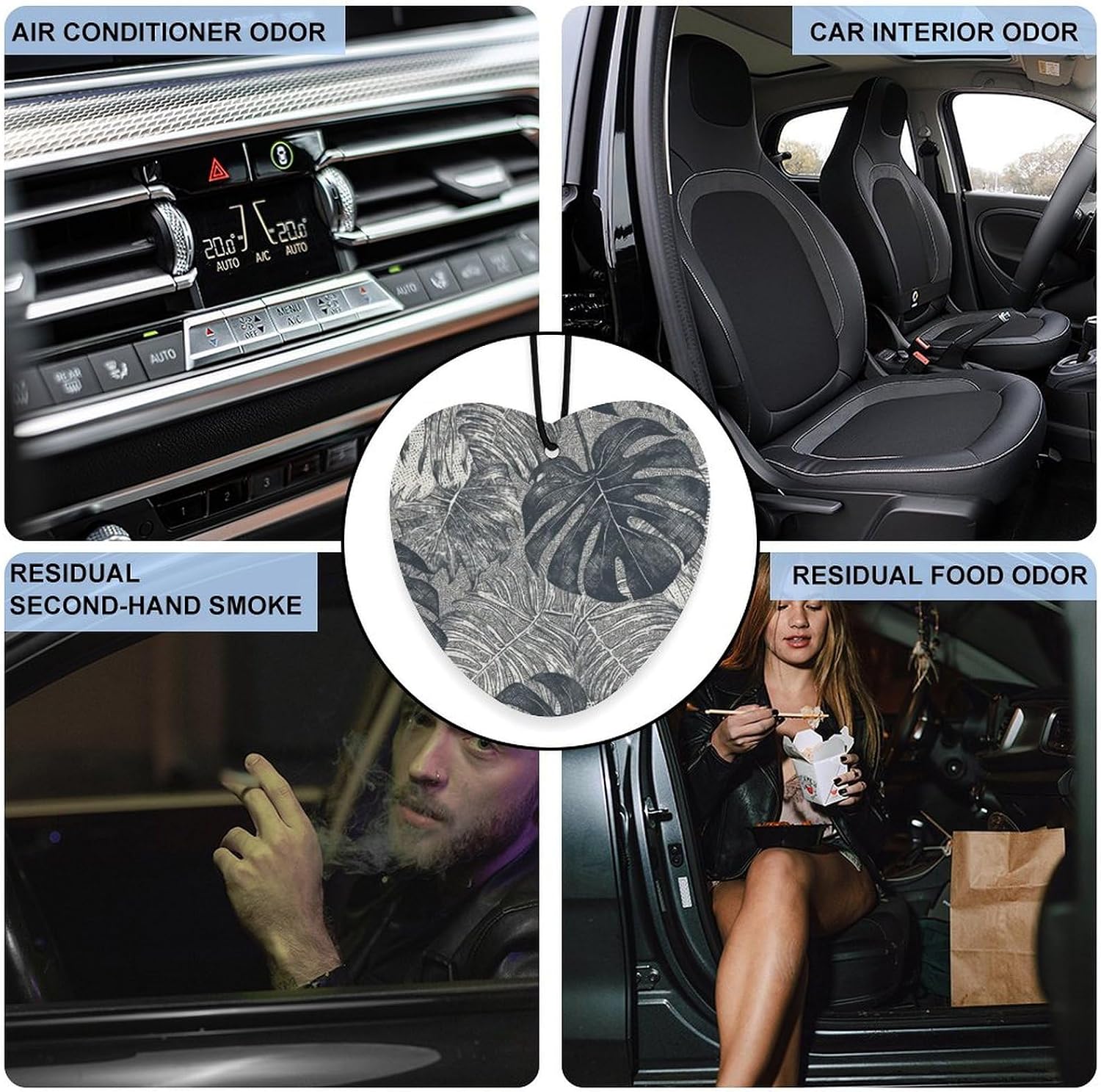 Car Air Fresheners Hanging Long Lasting Car Freshie With Monstera Leaves Printed Picture