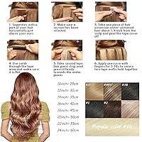 Vista 5 de Extensiones de cabello humano Remy 100% real, color negro natural, 16 pulgadas, 20 unidades de 1.06 oz, extensiones de cabello color negro natural