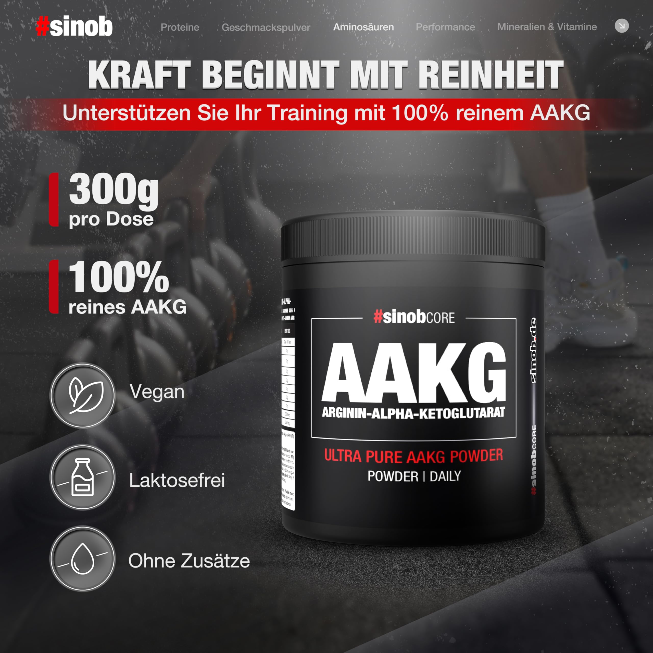 Arginin AKG Pulver Hochdosiert & Vegan 1 x 300g - 100% Reines AAKG Pulver mit Optimaler Löslichkeit ohne Zusätze & Frei von Füllstoffen und Süßstoffen. (Packung mit 2)