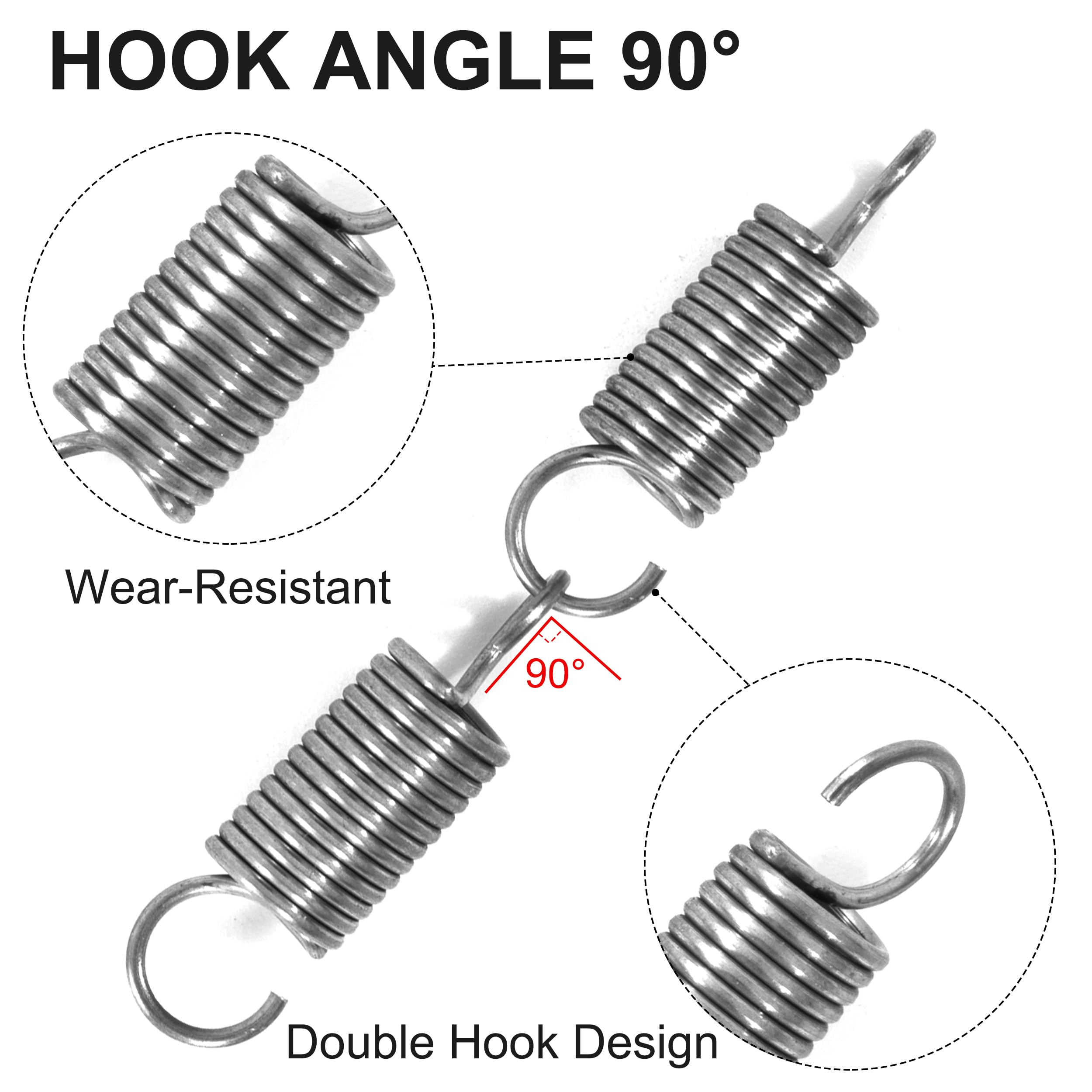 20 Ressorts De Traction En Acier Inoxydable - 20mm, Fil 0.7mm, Diamètre 6mm, Force 1.32kg - 8