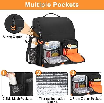 samdew Large Wheelchair Bag to Hang on Back, with Shoulder Strap, Bag Only