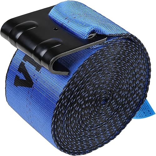 Miniatura 9 de VEVOR Correas de camión, 4 pulgadas x 30 pies de alta resistencia con ganchos planos de 18,000 libras de resistencia a la rotura, WLL # 6000 libras,