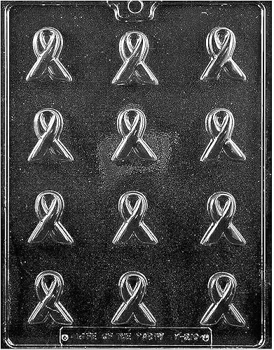 Moldes de chocolate Bs Awareness Ribbon - Molde de jabón de chocolate para mama, cualquier cáncer cerebro, galletas de caramelo, moldes de plástico