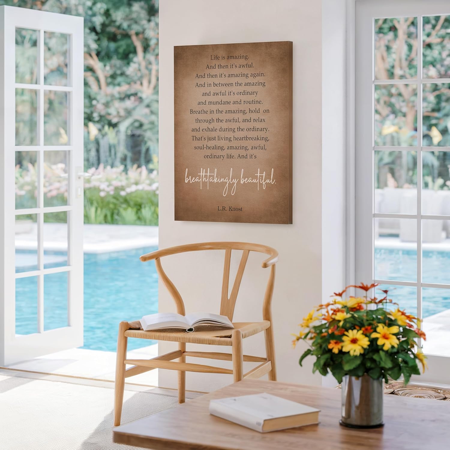 Poster Master LR Knost Canvas - Life is Amazing Print - Breathtakingly Beautiful Art - Poetry Art - Inspiring Gift for Him, Her - Motivational Decor for Bedroom, Living Room - 8x10 STRETCHED Canvas