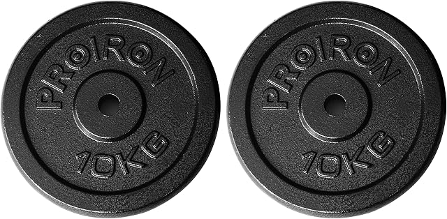 PROIRON Cast Iron Weight Plates Set 1.25kg,2.5kg,5kg,10kg (Choice of Sizes) for 1" Dumbbell Handle Bar
