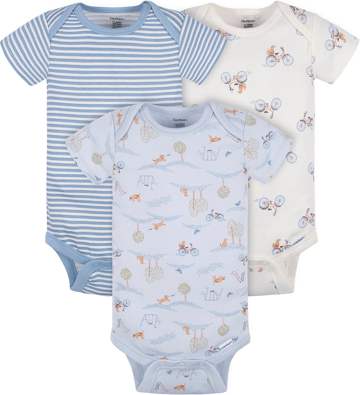 Gerber unisex-baby Comfy Stretch 5-piece Short Sleeve Onesie Bodysuit and Pants Set - Image 2