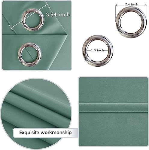 Miniatura 153 de DWCN Cortinas para puerta francesa: cortina térmica con bolsillo para barra para puertas con ventana de cristal, puertas de cocina y patio