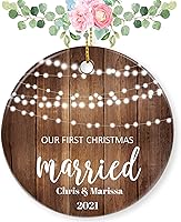 Vista 20 de Adorno personalizado para casados, adornos de Navidad, adorno de compromiso, adorno de boda, regalos de boda, regalos de boda, regalos