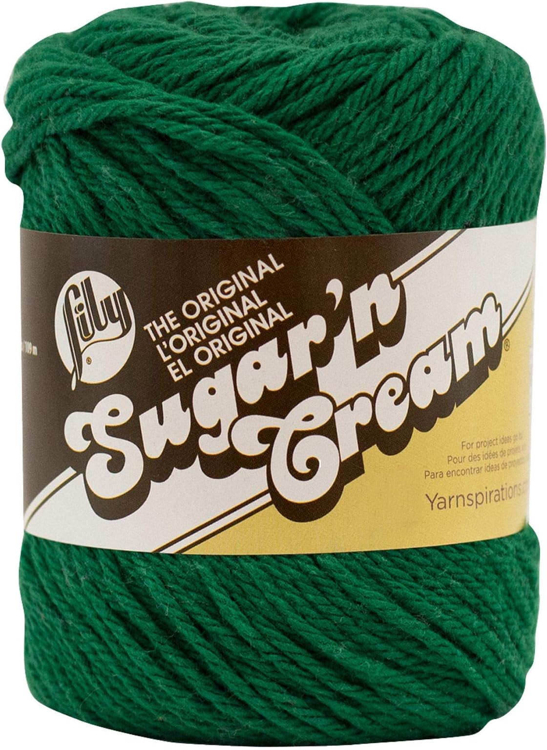 Sugar 'N Cream The Original Solid Yarn, 2.5oz, Medium 4 Gauge, 100% Cotton - Dark Pine - Machine Wash & Dry