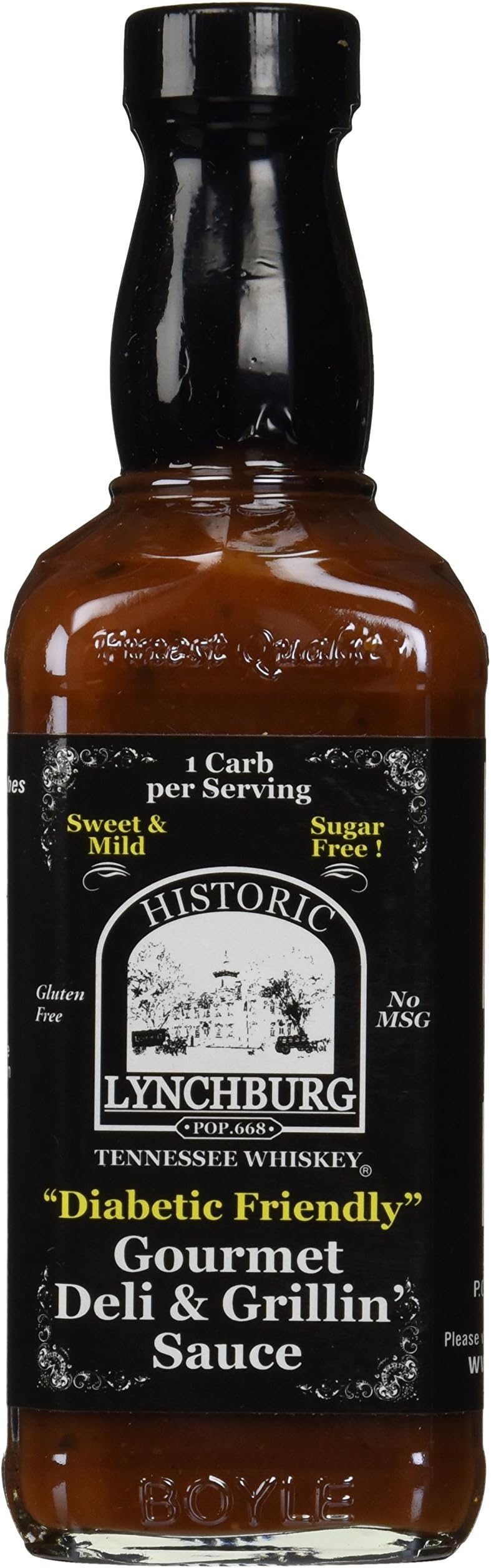 Lynchburg Tennessee Whiskey Sweet & Mild SUGAR FREE Gourmet Deli & Grillin' Sauce 16oz