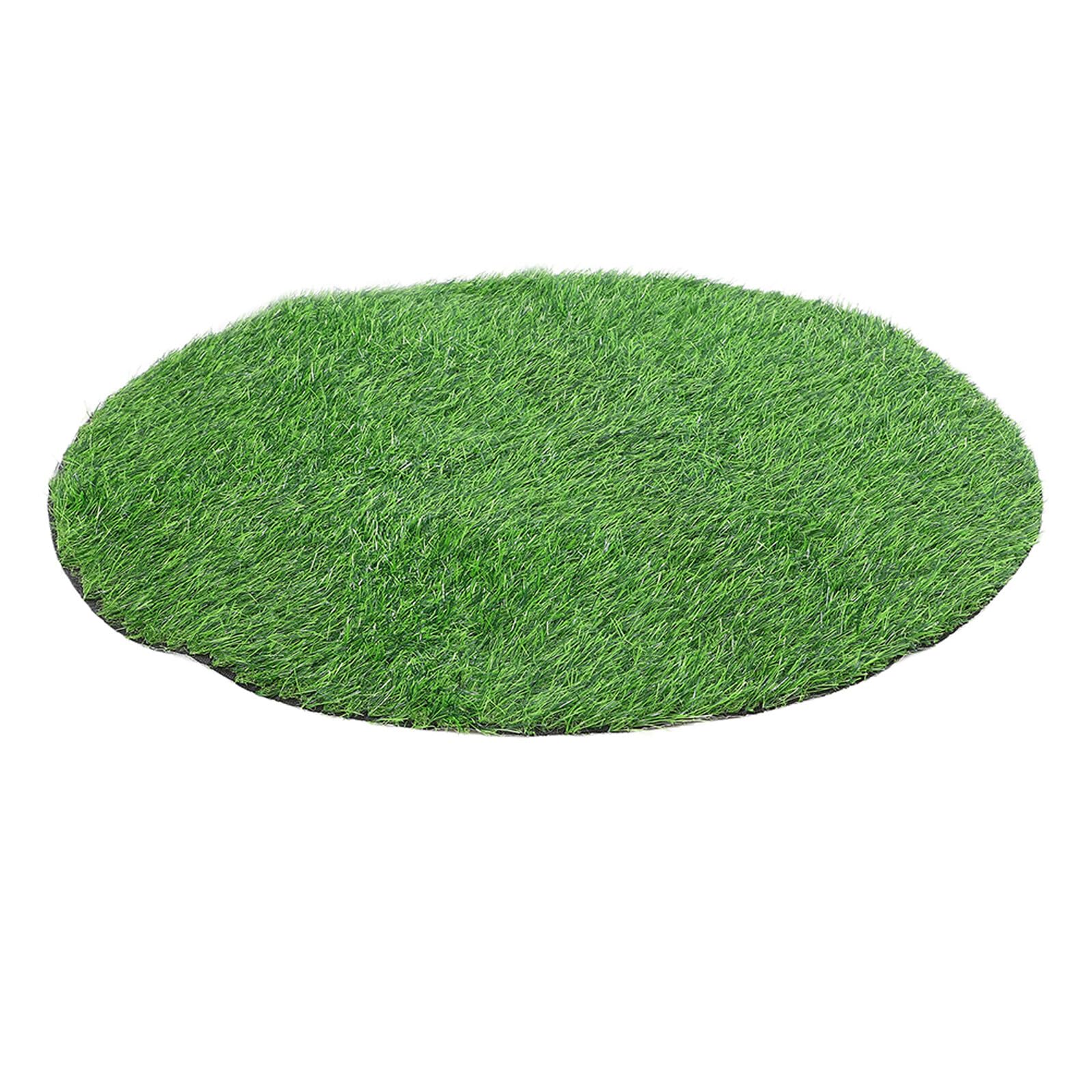 Okrągły dywanik ze sztucznej murawy 99 cm, grubość 2,5 cm, sztuczna zielona mata z trawy, na zewnątrz, patio, trawnik, ogród, pokrowiec na właz, dekoracyjny bieżnik na stół
