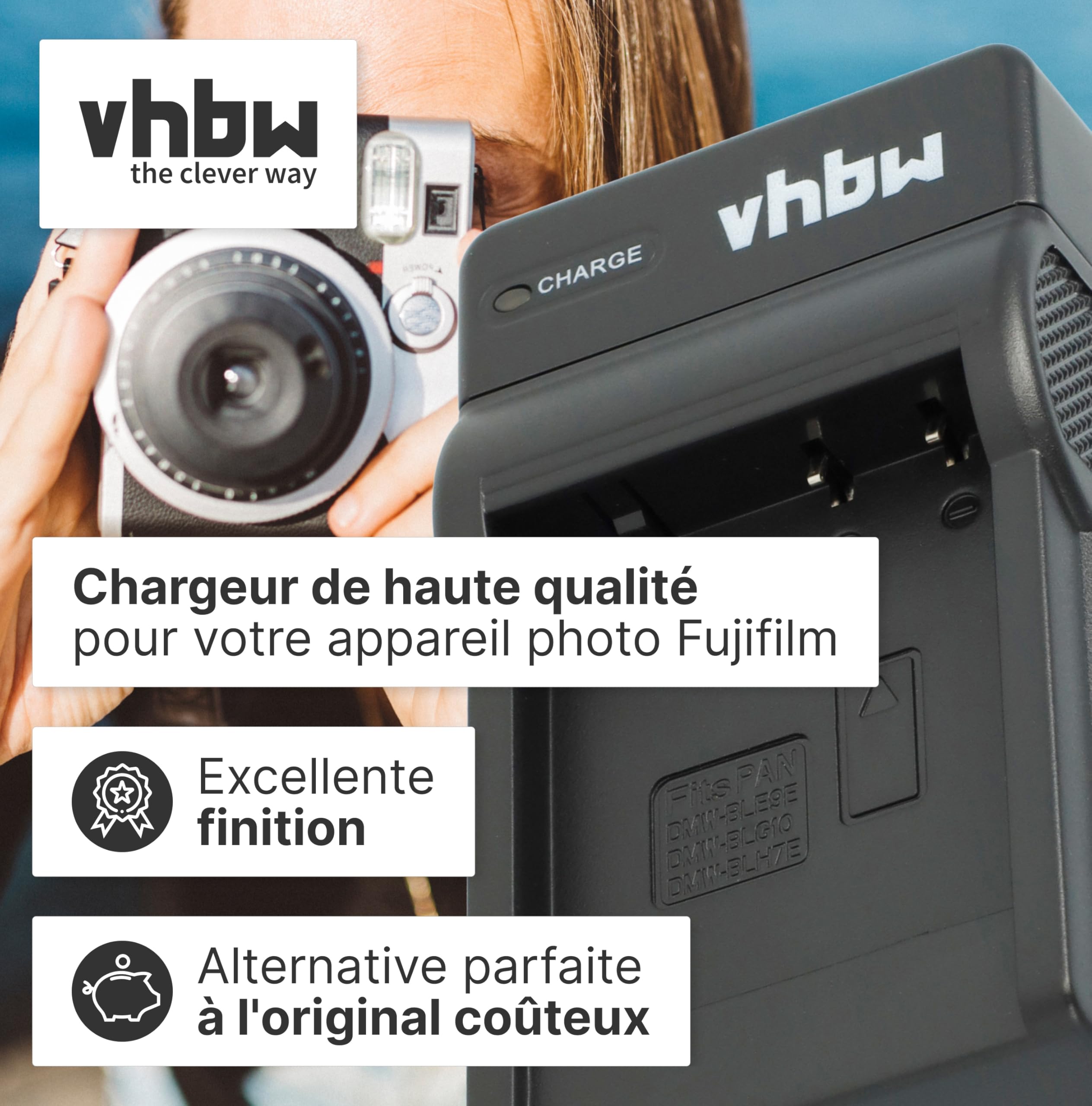 vhbw Chargeur USB Compatible avec Olympus Li-42B, Li-40B, Li-42, Li-40 caméra caméscope Action-cam + témoin de Charge 4,2 V