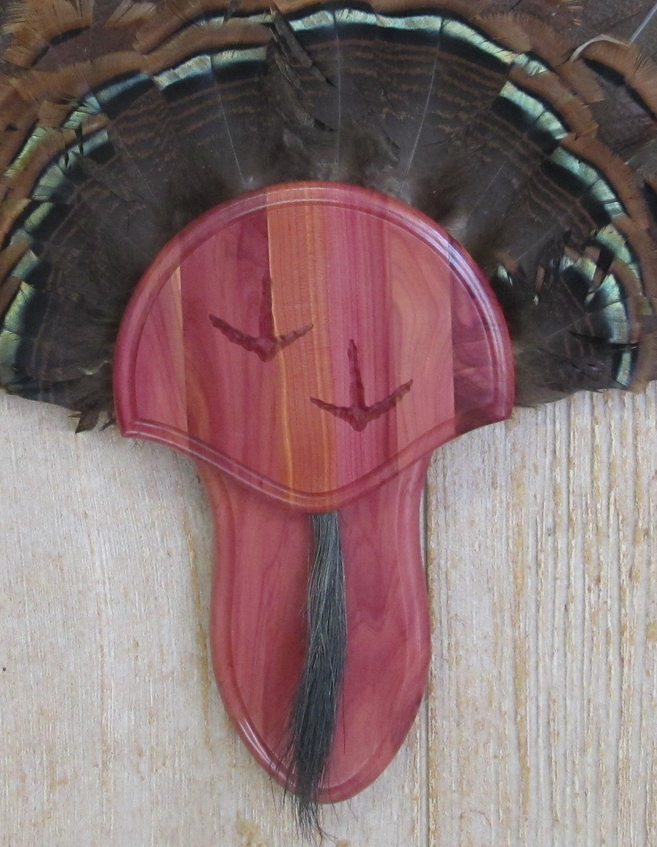 The Taxidermists Woodshop Cedar Carved Turkey Mounting Kit with Beard Plate -02