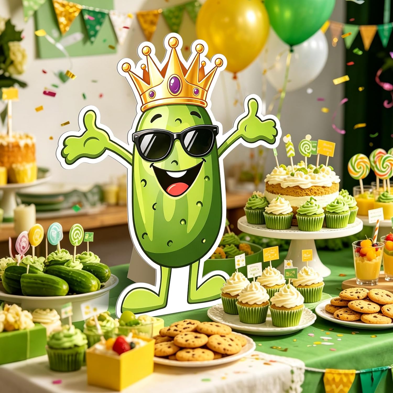 Pickle Party Decorations 21x24Inch Funny Pickle Cardboard Cutout