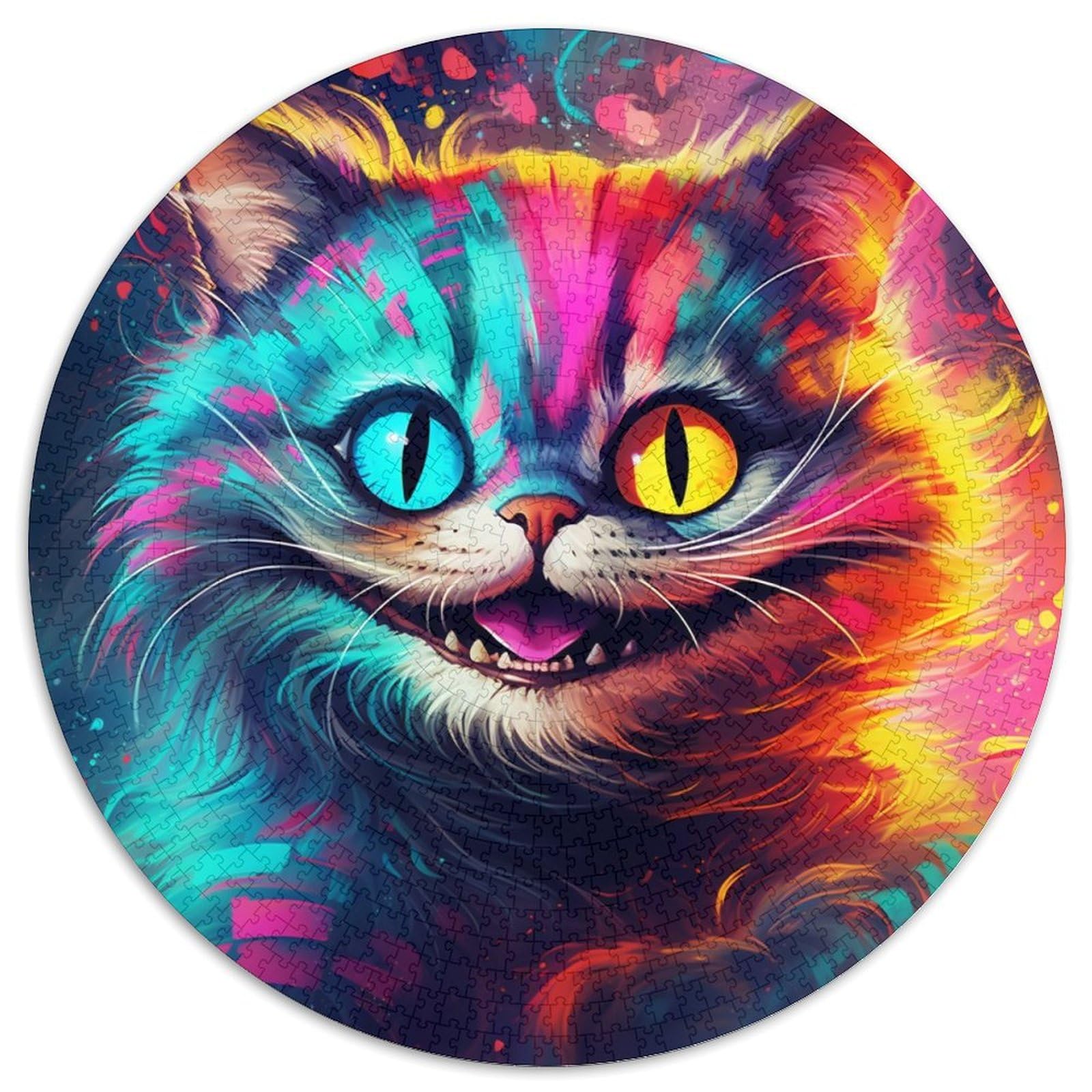 Adult Jigsaw Puzzles 1000 Pieces Colorful Art Cat Cardboard Puzzles for Birthdays,Christmas,Halloween,Thanksgiving,Easter 67.5x67.5cm — image 1