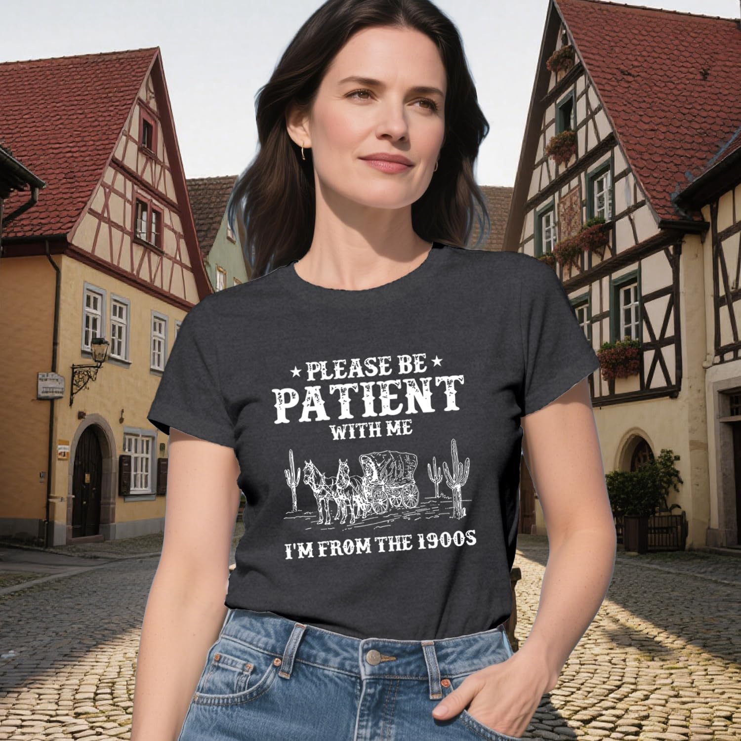 Western Shirts for Women Please Be Patient with Me Im from The 1900s Shirt Vintage Tee Top - Image 4