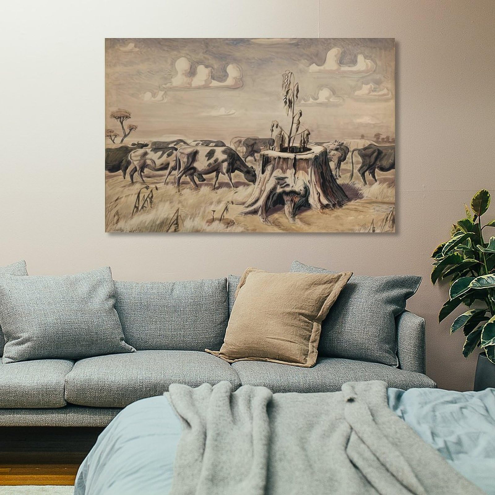 MUYIHANG Peinture murale personnalisée sans cadre Création de bande dessinée peinte à la main Décoration murale sans cadre Création de bande dessinée murale peinte à la main 50 x 75 cm