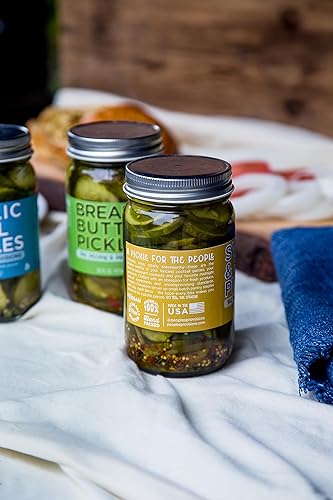 Miniatura 7 de The People's Provisions - Encurtidos de pan y mantequilla de 16 onzas - Chips crujientes de pepinillos dulces estilo pan y mantequilla (3 unidades)