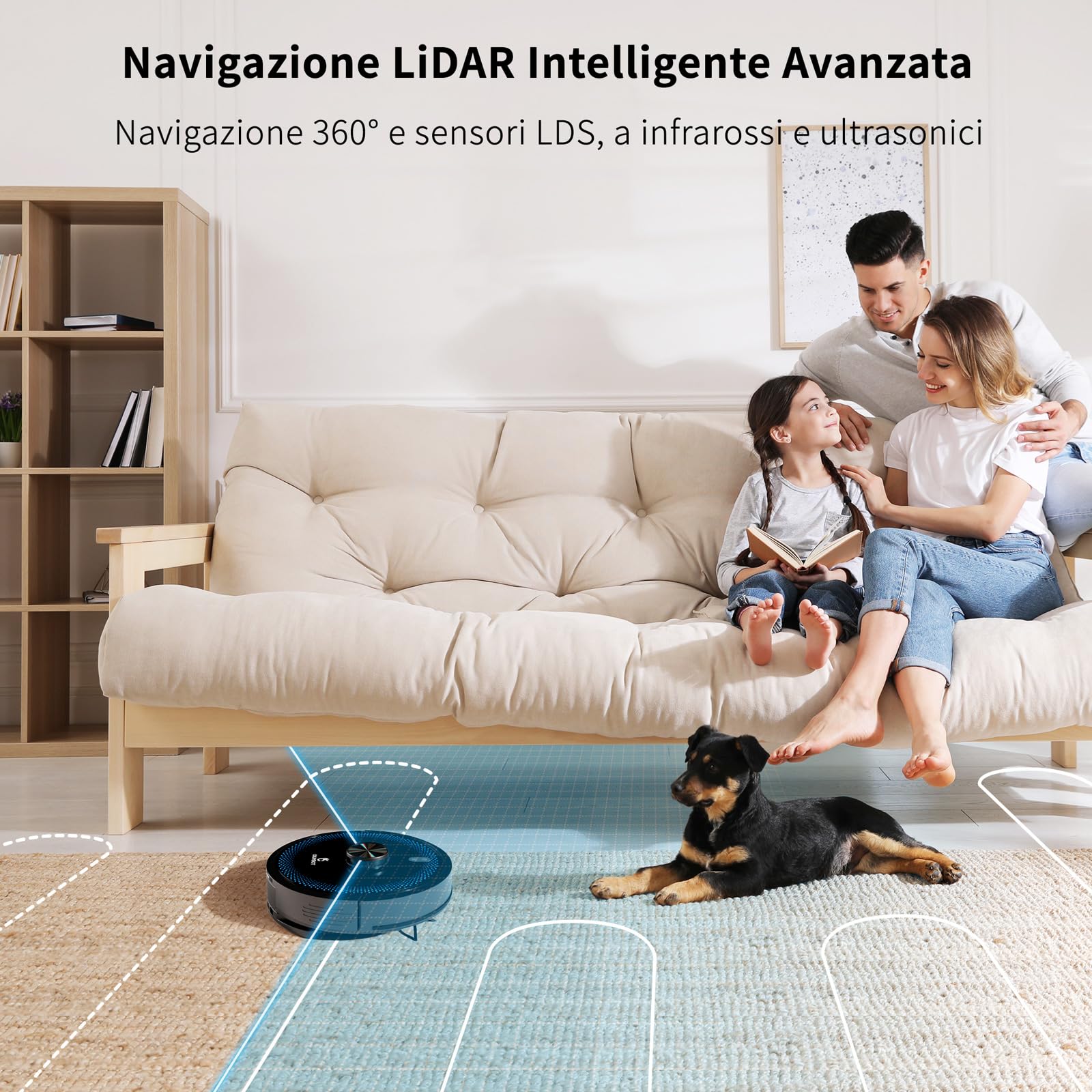 V2 Upgrade Robot Aspirapolvere Lavapavimenti con Stazione, Raccolta Automatica della Polvere 3.5L, Autonomia 120min, 4000Pa, Navigazione Laser 3D, Controllo APP & Alexa & Google