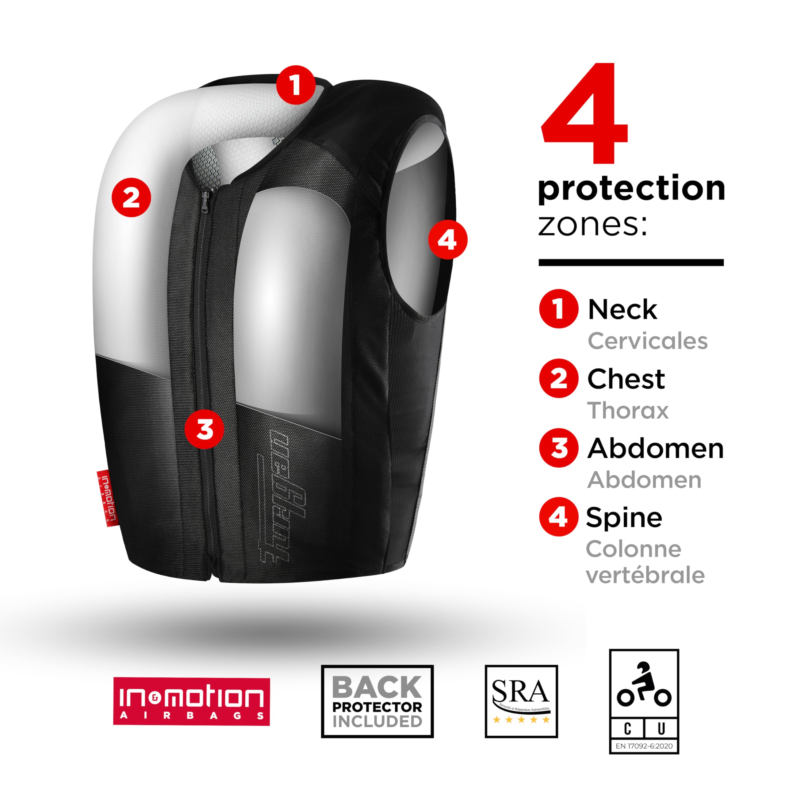 Furygan FURY AIRBAG EVO Chaleco Airbag Homologado para motociclista - Chaleco airbag FIM Ligero y Transpirable - Autónomo - Protección de Motociclista - airbag moto seguridad motociclista