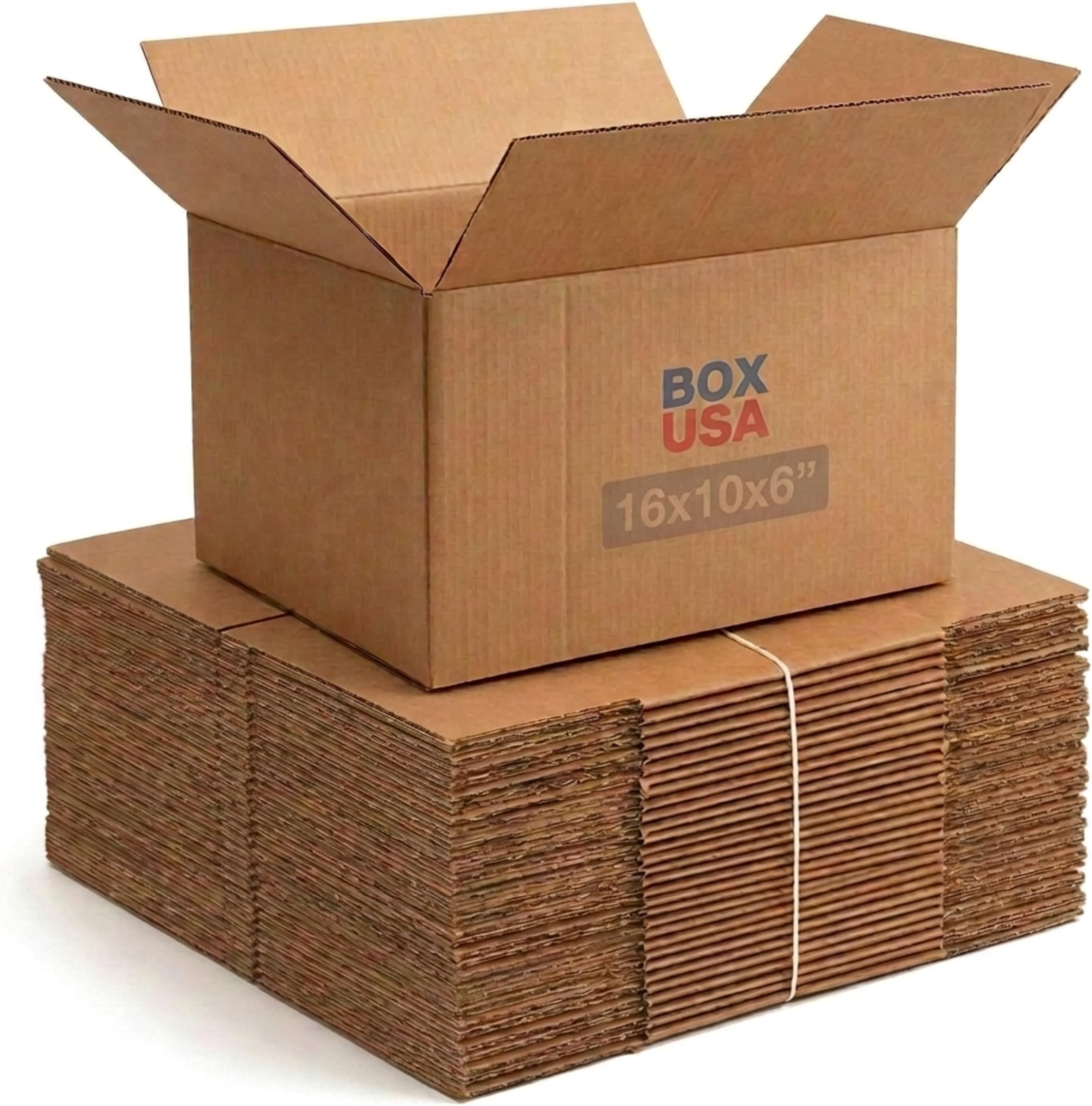 BOX USA Shipping Boxes 16"L x 10"W x 6"H, 25-Pack Medium Corrugated Cardboard Boxes for Shipping, Mailing, Packing, Packaging and Storage