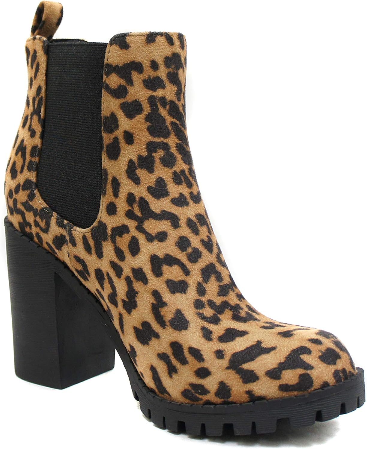 Soda Glove - Ankle Boot w/Lug Sole Elastic Gore and Chunky Heel - Image 4