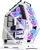 KEDIERS PC Case PWM ARGB Fan 5pcs Pre-installed C570 Mid Tower Tempered Glass Gaming Computer Open Frame Case Type-C, 240mm Radiator, White