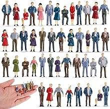 30 Pcs 1: 50 Scale Mini People Figurines Model Trains Architectural Painted People Figures Tiny Plastic Miniature Figurines Sitting Standing Model for Miniature Scenes