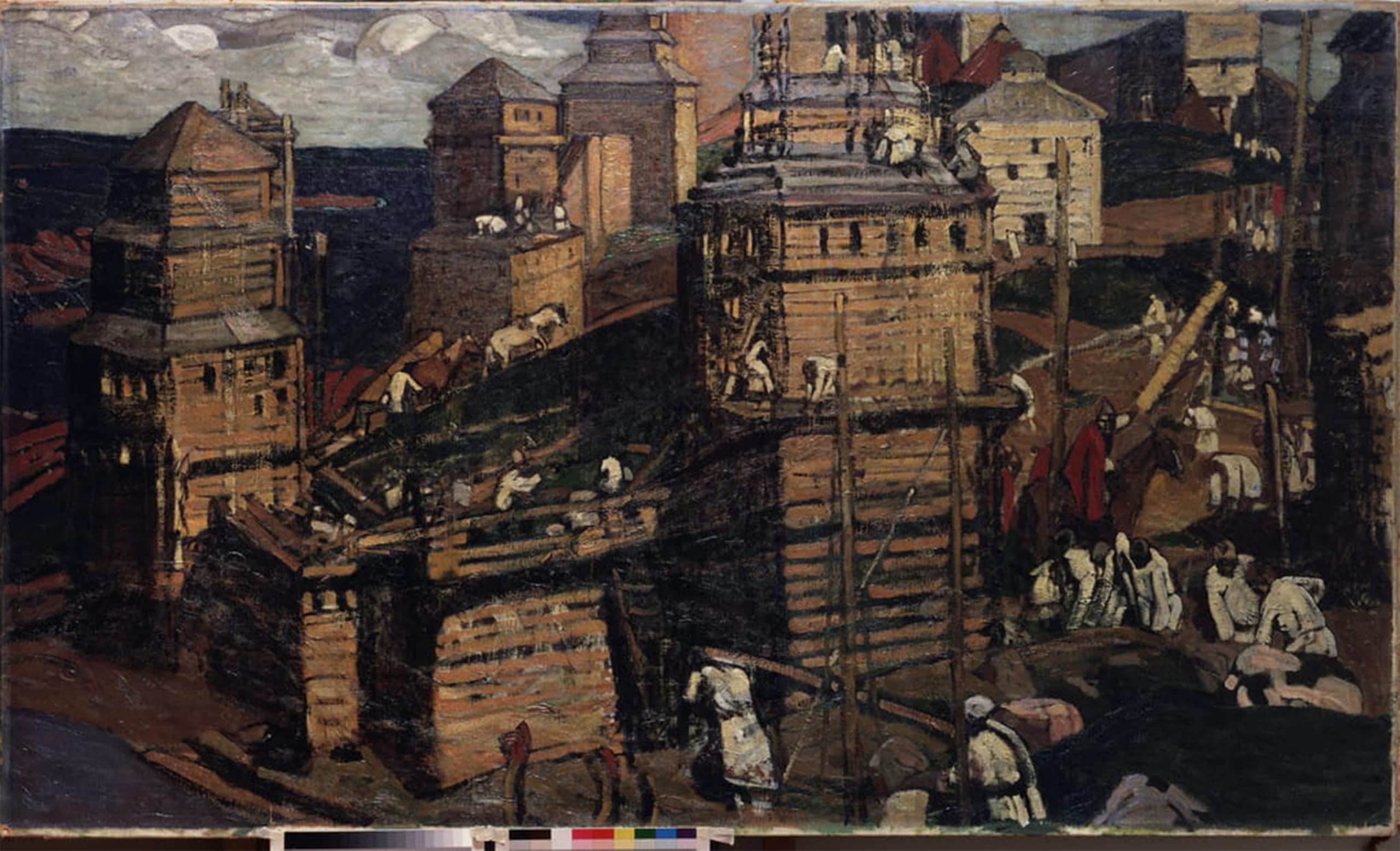 SERENDIPITP Vintage Wall Art Canvas Nordic Poster Canvas Print Picture Building a Town by Nicholas Roerich Wall Art Poster for Home Decor 60x90cm