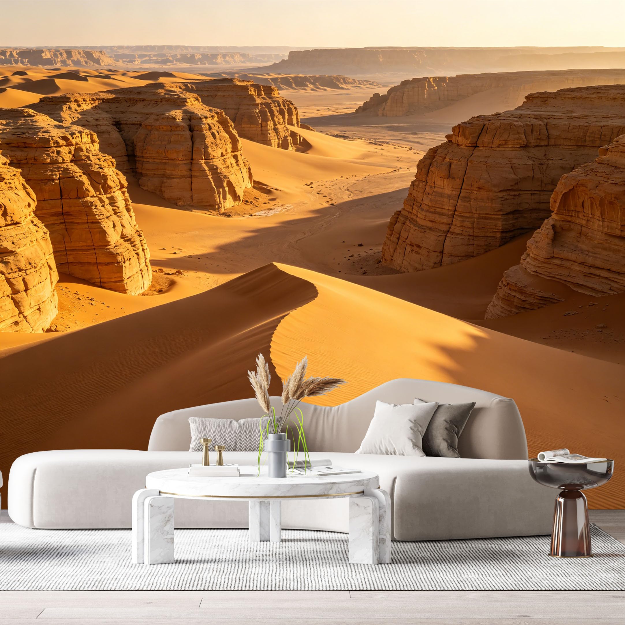 Custom Size Wall Murals Desert Dune Landscape 3D Gold Sandstone Canyon Rocks SelfAdhesive Wall Fabric Removable Large Wallpaper for Photo Living Room Interior Decor
