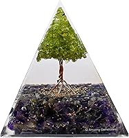 Vista 15 de Amazing Gemstone Organite Orgone Pyramid Extra Large 95MM - Orgone Energy Pyramid with Evil Eye, Hematite, Tiger Eye,Black Obsidian Crystals&Healing