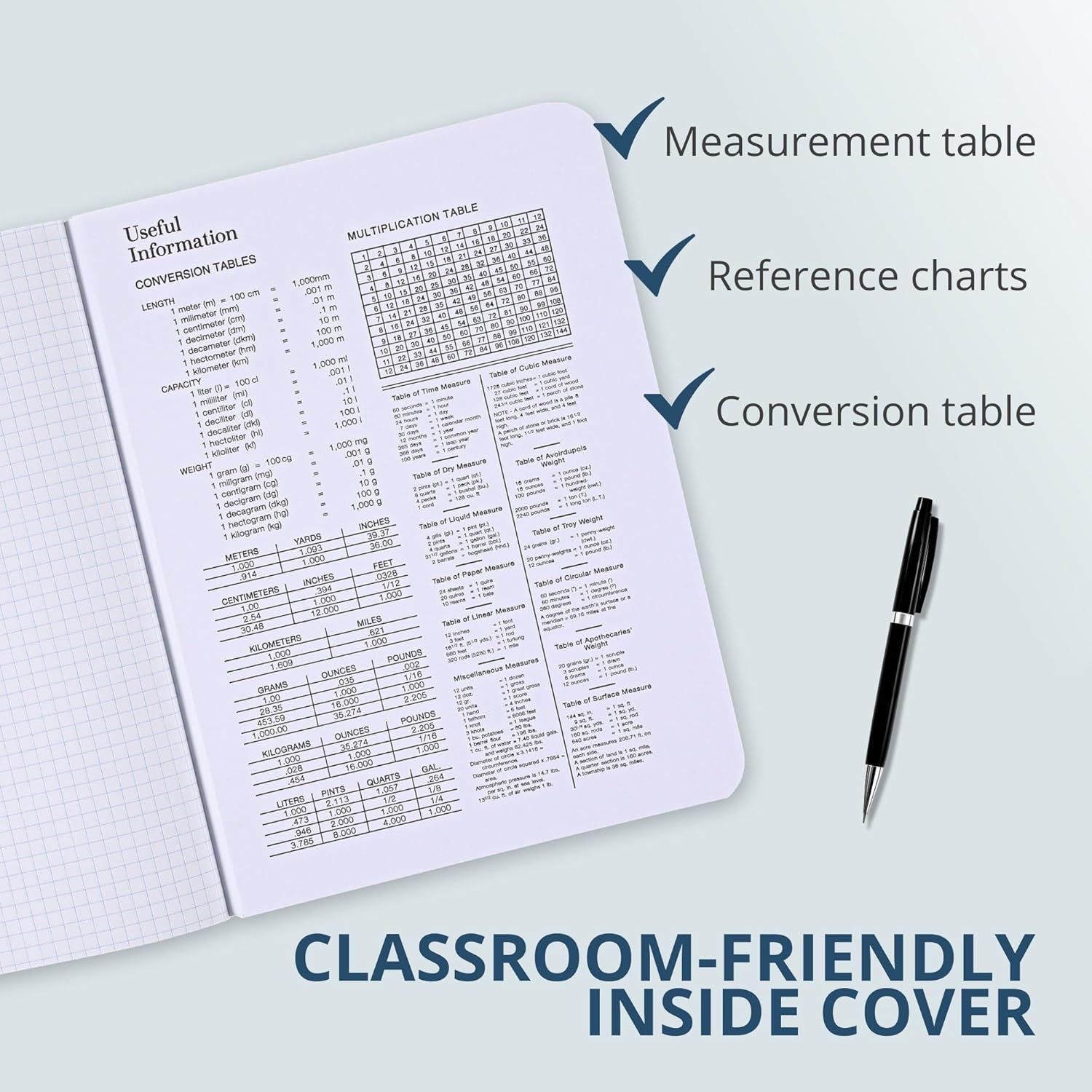 ROARING SPRING Hard Cover Composition Notebook, 24 Pack, Green Marble Comp Book, 9.75″ x 7.5″, 5x5 Grid Graph Ruled, 100 Sheets (200 Pages), Made in USA